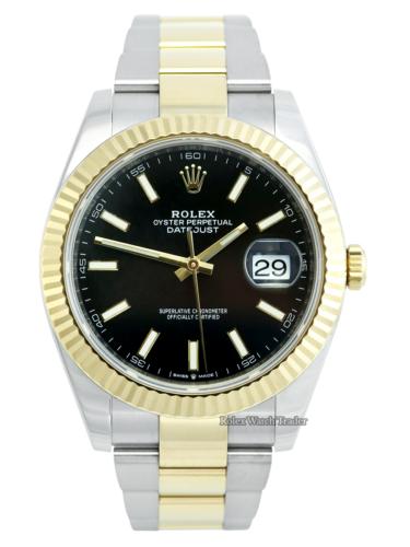 Rolex Datejust 41 126333 Bi-Metal Black Baton Dial 2020 For Sale Available Purchase Buy Online with Part Exchange or Direct Sale Manchester North West England UK Great Britain Buy Today Free Next Day Delivery Warranty Luxury Watch Watches