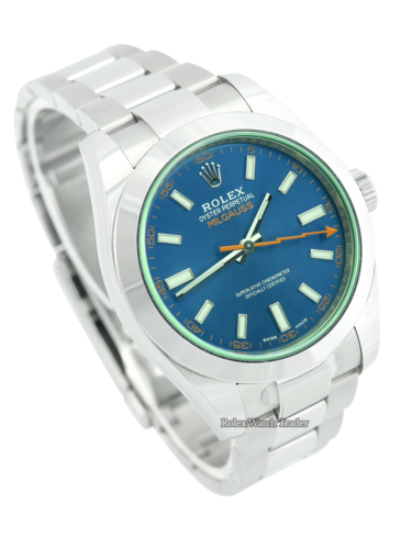 Rolex Milgauss 116400GV Blue Dial Unworn For Sale Available Purchase Buy Online with Part Exchange or Direct Sale Manchester North West England UK Great Britain Buy Today Free Next Day Delivery Warranty Luxury Watch Watches