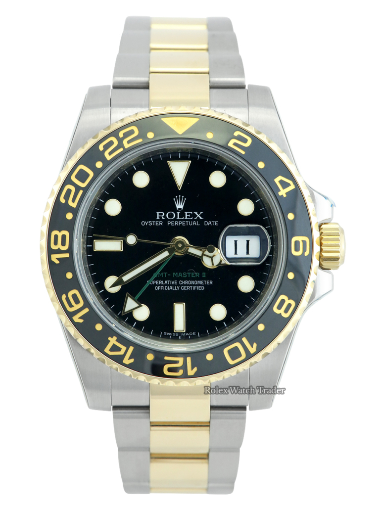 Rolex GMT-Master II 116713LN Bi-Metal Discontinued Rolex Service Unworn with Service Stickers For Sale Available Purchase Buy Online with Part Exchange or Direct Sale Manchester North West England UK Great Britain Buy Today Free Next Day Delivery Warranty Luxury Watch Watches