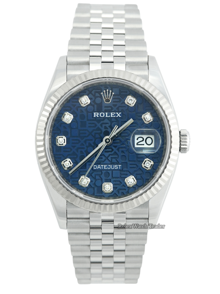 Rolex Datejust 36mm 126234 Jubilee Diamond Dot Factory Set Dial 2021 For Sale Available Purchase Buy Online with Part Exchange or Direct Sale Manchester North West England UK Great Britain Buy Today Free Next Day Delivery Warranty Luxury Watch Watches