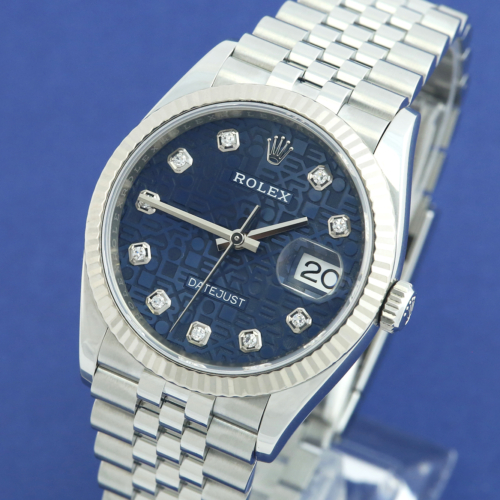 Rolex Datejust 36mm 126234 Jubilee Diamond Dot Factory Set Dial 2021 For Sale Available Purchase Buy Online with Part Exchange or Direct Sale Manchester North West England UK Great Britain Buy Today Free Next Day Delivery Warranty Luxury Watch Watches