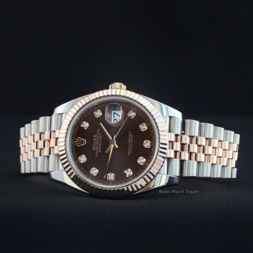 Rolex Datejust 41 Bi-Metal Jubilee Chocolate Diamond Dot Dial For Sale Available Purchase Buy Online with Part Exchange or Direct Sale Manchester North West England UK Great Britain Buy Today Free Next Day Delivery Warranty Luxury Watch Watches