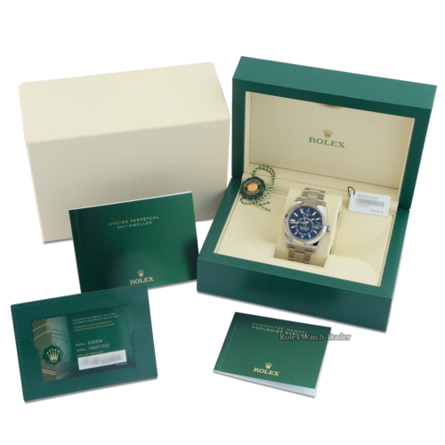 Rolex Sky-Dweller 326934 Blue Dial Unworn 2022 For Sale Available Purchase Buy Online with Part Exchange or Direct Sale Manchester North West England UK Great Britain Buy Today Free Next Day Delivery Warranty Luxury Watch Watches