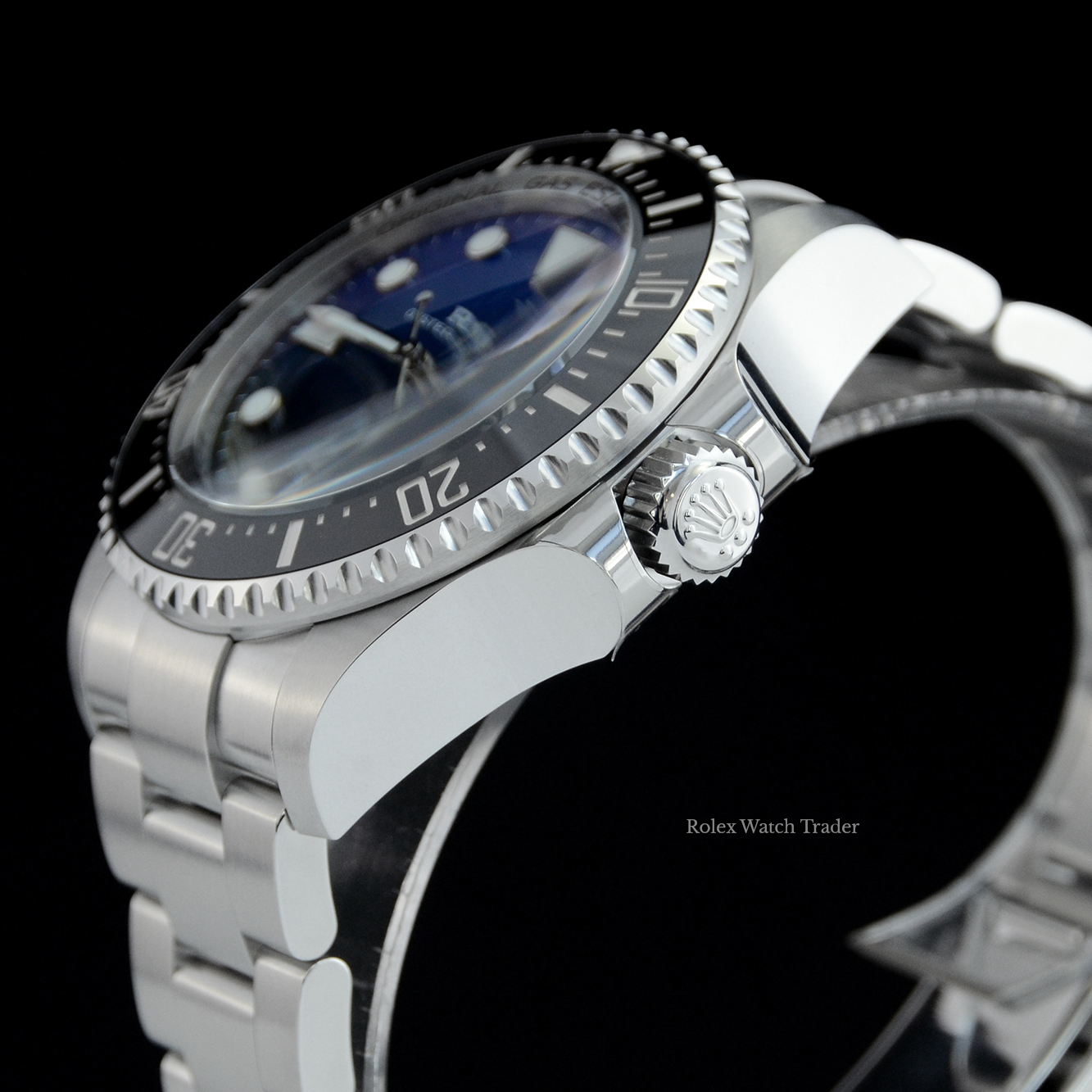 Crown detail Rolex Sea-dweller Deepsea 136660 Unworn 2022 For Sale Available Purchase Buy Online with Part Exchange or Direct Sale Manchester North West England UK Great Britain Buy Today Free Next Day Delivery Warranty Luxury Watch Watches