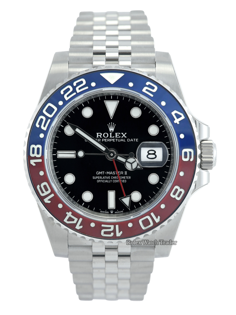 Rolex GMT-Master II 126710BLRO Oyster "PEPSI" UK 2019 Unworn Full Stickers For Sale Available Purchase Buy Online with Part Exchange or Direct Sale Manchester North West England UK Great Britain Buy Today Free Next Day Delivery Warranty Luxury Watch Watches