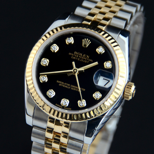 Rolex Lady-Datejust 178273 31mm Black Diamond Dot Dial Rolex Service with Stickers For Sale Available Purchase Buy Online with Part Exchange or Direct Sale Manchester North West England UK Great Britain Buy Today Free Next Day Delivery Warranty Luxury Watch Watches