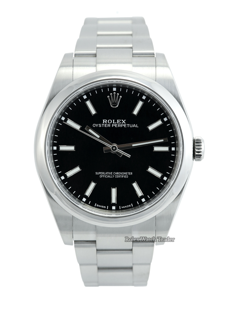 Rolex Oyster Perpetual 39 114300 Black Dial Full Set includes original receipt UK 2018 For Sale Available Purchase Buy Online with Part Exchange or Direct Sale Manchester North West England UK Great Britain Buy Today Free Next Day Delivery Warranty Luxury Watch Watches