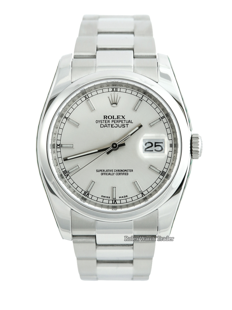 Rolex Datejust 36 116200 Serviced by Rolex with Stickers Unworn Since For Sale Available Purchase Buy Online with Part Exchange or Direct Sale Manchester North West England UK Great Britain Buy Today Free Next Day Delivery Warranty Luxury Watch Watches