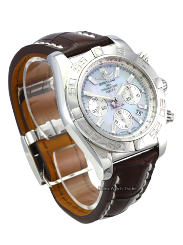 Breitling Chronomat 44 AB011012 Mother of Pearl dial For Sale Available Purchase Buy Online with Part Exchange or Direct Sale Manchester North West England UK Great Britain Buy Today Free Next Day Delivery Warranty Luxury Watch Watches