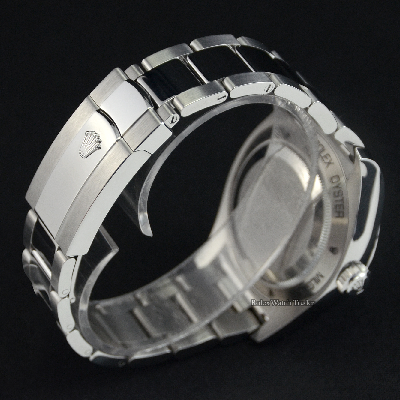 Clasp & bracelet detail Rolex Milgauss 116400GV Black Dial 2022 Unworn For Sale Available Purchase Buy Online with Part Exchange or Direct Sale Manchester North West England UK Great Britain Buy Today Free Next Day Delivery Warranty Luxury Watch Watches