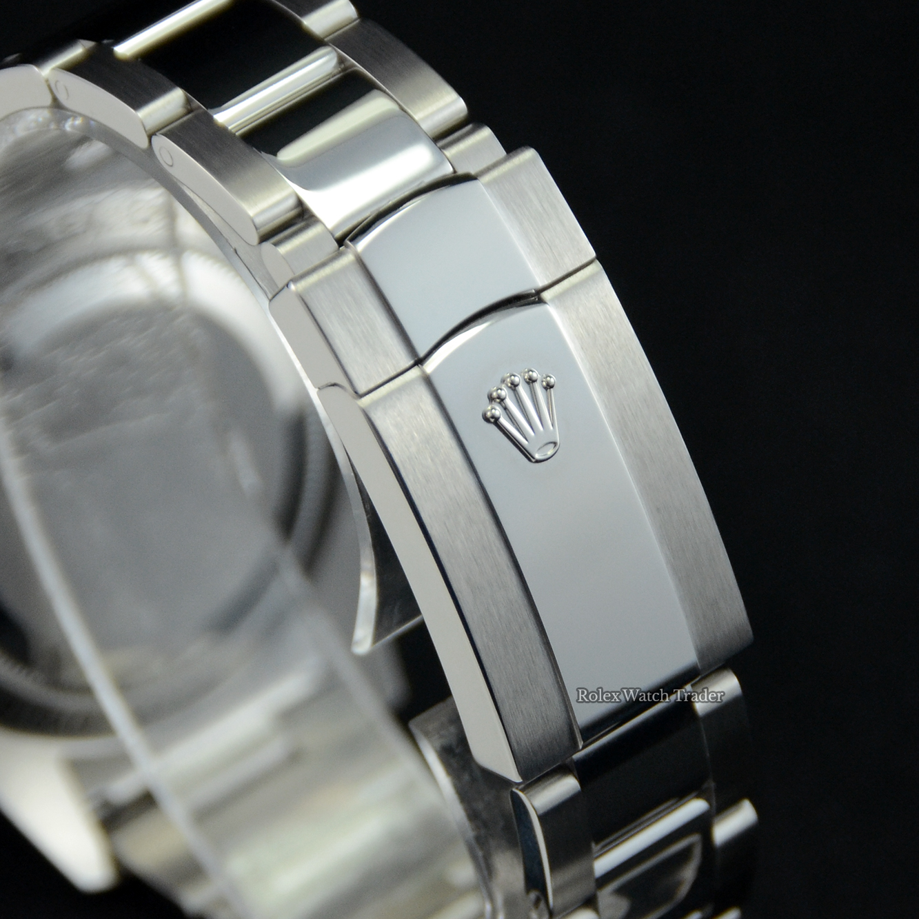 Clasp detail Rolex Milgauss 116400GV Black Dial 2022 Unworn For Sale Available Purchase Buy Online with Part Exchange or Direct Sale Manchester North West England UK Great Britain Buy Today Free Next Day Delivery Warranty Luxury Watch Watches