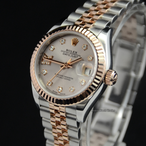 Rolex Lady-Datejust 279271 Silver Diamond Dot Dial For Sale Available Purchase Buy Online with Part Exchange or Direct Sale Manchester North West England UK Great Britain Buy Today Free Next Day Delivery Warranty Luxury Watch Watches