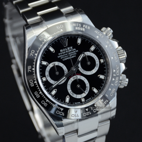Rolex Daytona 116500LN Black Dial With Factory Stickers Unworn For Sale Available Purchase Buy Online with Part Exchange or Direct Sale Manchester North West England UK Great Britain Buy Today Free Next Day Delivery Warranty Luxury Watch Watches
