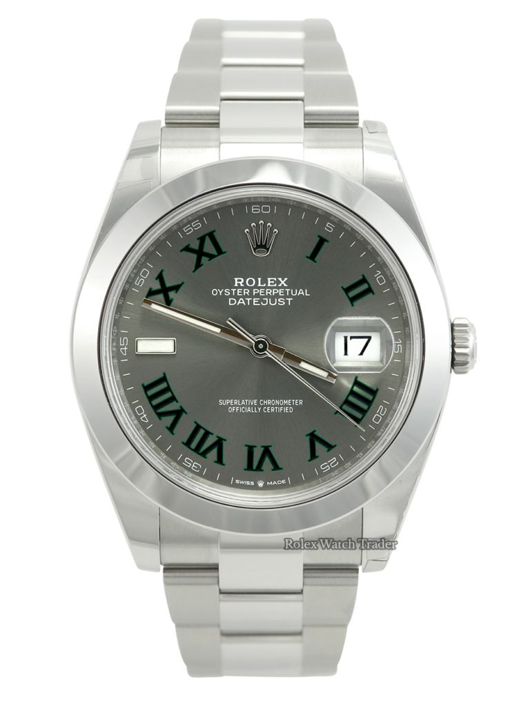 Rolex Datejust 41 Unworn " Wimbledon" Dial November 2022 Complete Set For Sale Available Purchase Buy Online with Part Exchange or Direct Sale Manchester North West England UK Great Britain Buy Today Free Next Day Delivery Warranty Luxury Watch Watches