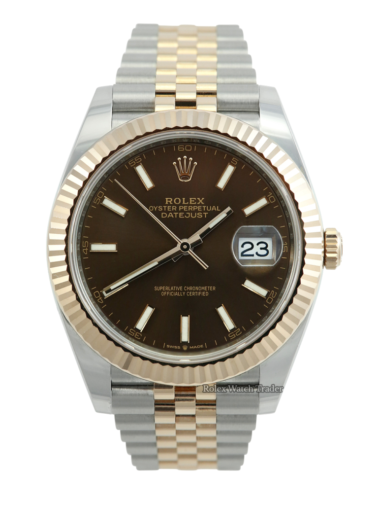 Rolex Datejust 41 41mm 126331 BiMet Jubilee Chocolate Dial Complete Set with original invoice For Sale Available Purchase Buy Online with Part Exchange or Direct Sale Manchester North West England UK Great Britain Buy Today Free Next Day Delivery Warranty Luxury Watch Watches