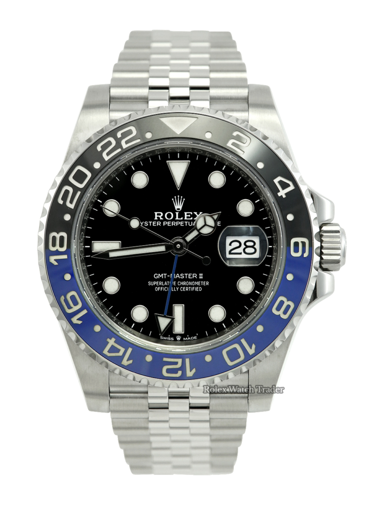 Rolex GMT-Master II Jubilee "Batgirl" Complete Set UK 2020 For Sale Available Purchase Buy Online with Part Exchange or Direct Sale Manchester North West England UK Great Britain Buy Today Free Next Day Delivery Warranty Luxury Watch Watches
