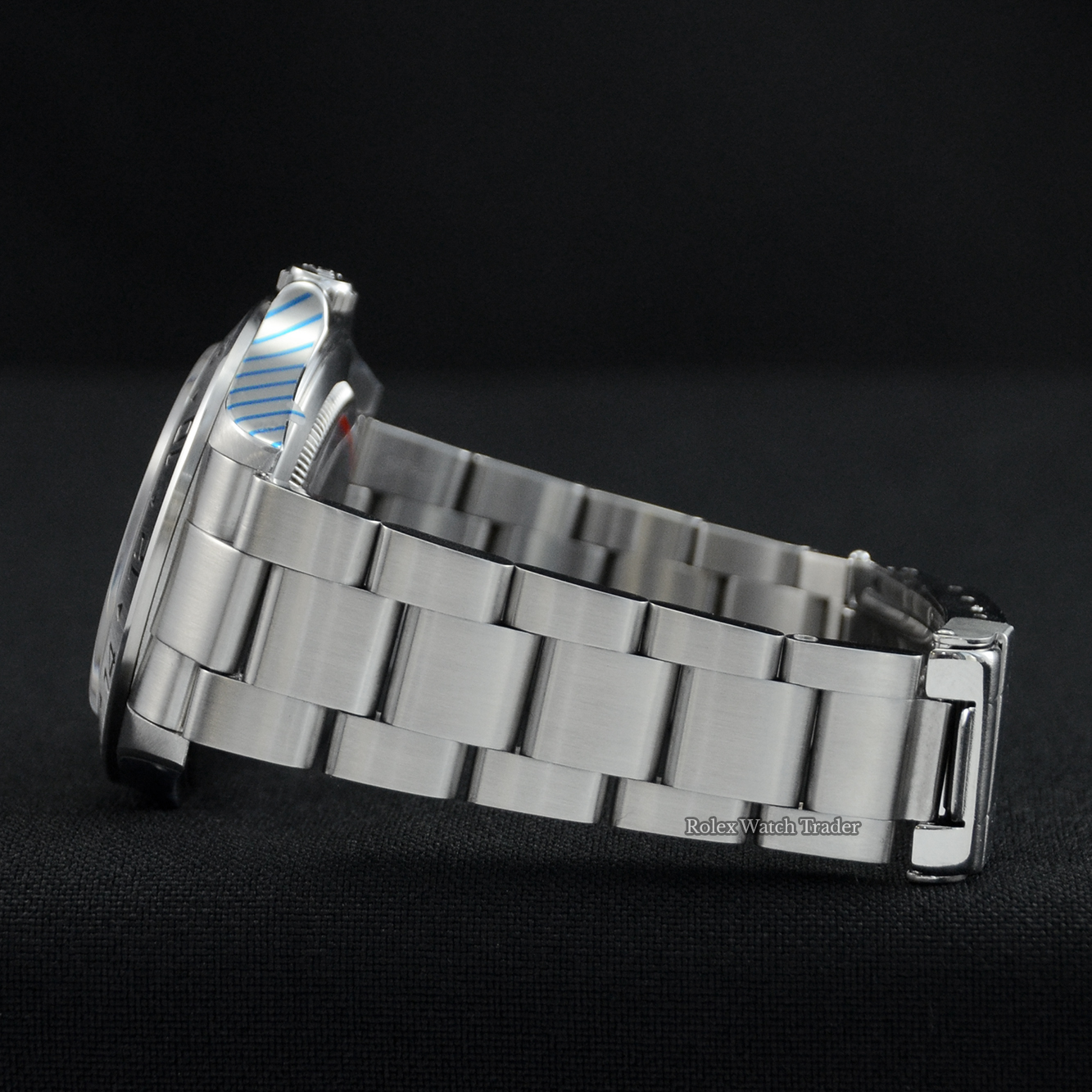 12 o'clock bracelet side Rolex Explorer II 16570 40mm White Dial Serviced by Rolex Unworn Since For Sale Available Purchase Buy Online with Part Exchange or Direct Sale Manchester North West England UK Great Britain Buy Today Free Next Day Delivery Warranty Luxury Watch Watches