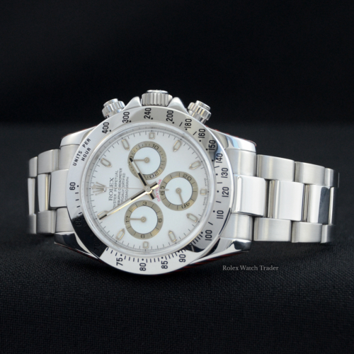 Rolex Daytona 116520 Serviced by Rolex January 2023 with Service Stickers Unworn For Sale Available Purchase Buy Online with Part Exchange or Direct Sale Manchester North West England UK Great Britain Buy Today Free Next Day Delivery Warranty Luxury Watch Watches