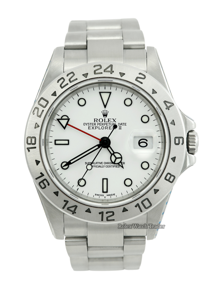 Rolex Explorer II 16570 40mm White Dial Serviced by Rolex Unworn Since For Sale Available Purchase Buy Online with Part Exchange or Direct Sale Manchester North West England UK Great Britain Buy Today Free Next Day Delivery Warranty Luxury Watch Watches