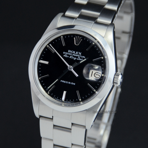 Rolex Air King Date 5700 Black Dial For Sale Available Purchase Buy Online with Part Exchange or Direct Sale Manchester North West England UK Great Britain Buy Today Free Next Day Delivery Warranty Luxury Watch Watches
