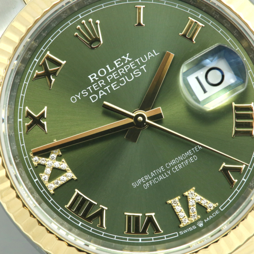 Rolex Datejust 36 126233 Olive-Green Diamond Set Dial For Sale Available Purchase Buy Online with Part Exchange or Direct Sale Manchester North West England UK Great Britain Buy Today Free Next Day Delivery Warranty Luxury Watch Watches