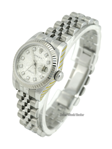 Rolex Lady-Datejust 26mm Silver Jubilee Diamond Dot Dial Serviced by Rolex Unworn Since For Sale Available Purchase Buy Online with Part Exchange or Direct Sale Manchester North West England UK Great Britain Buy Today Free Next Day Delivery Warranty Luxury Watch Watches