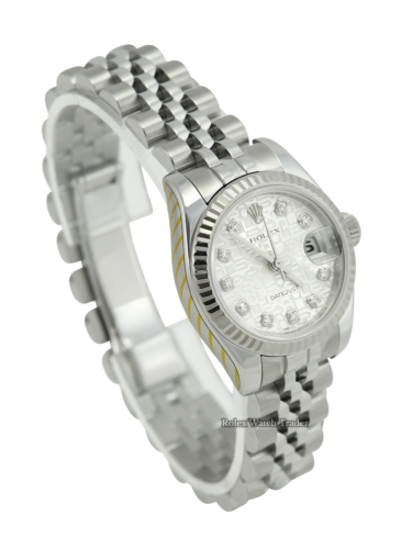 Rolex Lady-Datejust 26mm Silver Jubilee Diamond Dot Dial Serviced by Rolex Unworn Since For Sale Available Purchase Buy Online with Part Exchange or Direct Sale Manchester North West England UK Great Britain Buy Today Free Next Day Delivery Warranty Luxury Watch Watches
