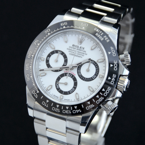 Rolex Daytona 116500LN White "Panda" Dial UNWORN For Sale Available Purchase Buy Online with Part Exchange or Direct Sale Manchester North West England UK Great Britain Buy Today Free Next Day Delivery Warranty Luxury Watch Watches