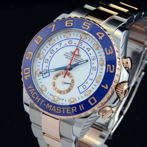 Rolex Yacht-Master II 116681 Serviced by Rolex Unworn Since with Stickers Untampered For Sale Available Purchase Buy Online with Part Exchange or Direct Sale Manchester North West England UK Great Britain Buy Today Free Next Day Delivery Warranty Luxury Watch Watches