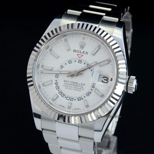 Rolex Sky-Dweller 326934 White Dial Complete Set 2020 "Like New" For Sale Available Purchase Buy Online with Part Exchange or Direct Sale Manchester North West England UK Great Britain Buy Today Free Next Day Delivery Warranty Luxury Watch Watches