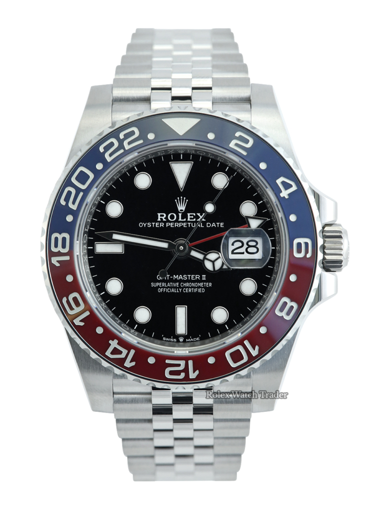 Rolex GMT-Master II 126710BLRO “Pepsi” Unworn 2023 For Sale Available Purchase Buy Online with Part Exchange or Direct Sale Manchester North West England UK Great Britain Buy Today Free Next Day Delivery Warranty Luxury Watch Watches
