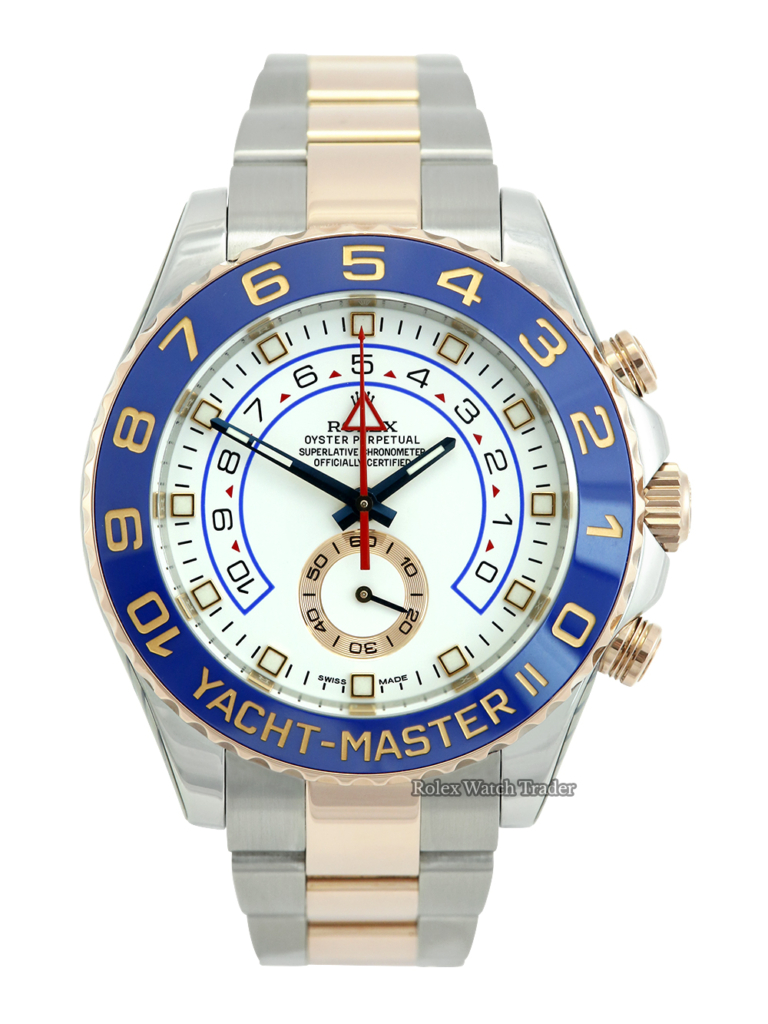 Rolex Yacht-Master II 116681 Serviced by Rolex Unworn Since with Stickers Untampered For Sale Available Purchase Buy Online with Part Exchange or Direct Sale Manchester North West England UK Great Britain Buy Today Free Next Day Delivery Warranty Luxury Watch Watches