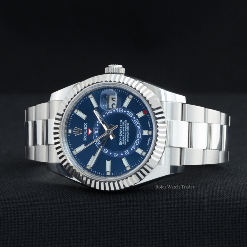 Rolex Sky-Dweller 326934 U.K Feb/2023 Blue Dial Complete Set with Till Receipt For Sale Available Purchase Buy Online with Part Exchange or Direct Sale Manchester North West England UK Great Britain Buy Today Free Next Day Delivery Warranty Luxury Watch Watches