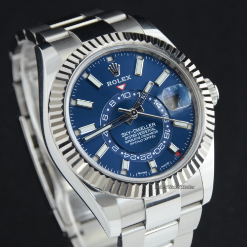 Rolex Sky-Dweller 326934 U.K Feb/2023 Blue Dial Complete Set with Till Receipt For Sale Available Purchase Buy Online with Part Exchange or Direct Sale Manchester North West England UK Great Britain Buy Today Free Next Day Delivery Warranty Luxury Watch Watches