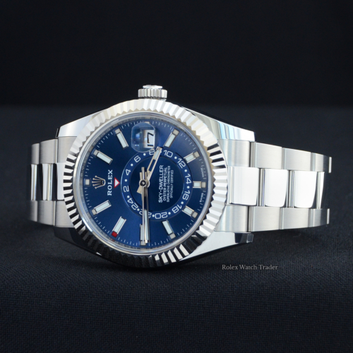Rolex Sky-Dweller 326934 Blue Dial Unworn 2023 Complete Set For Sale Available Purchase Buy Online with Part Exchange or Direct Sale Manchester North West England UK Great Britain Buy Today Free Next Day Delivery Warranty Luxury Watch Watches