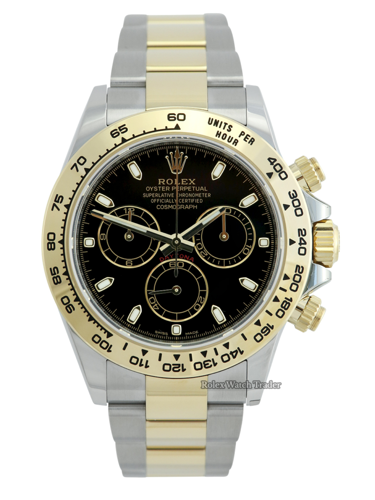 Rolex Daytona 116503 UNWORN 06/2023 Bi-Metal Black Dial Discontinued Reference For Sale Available Purchase Buy Online with Part Exchange or Direct Sale Manchester North West England UK Great Britain Buy Today Free Next Day Delivery Warranty Luxury Watch Watches