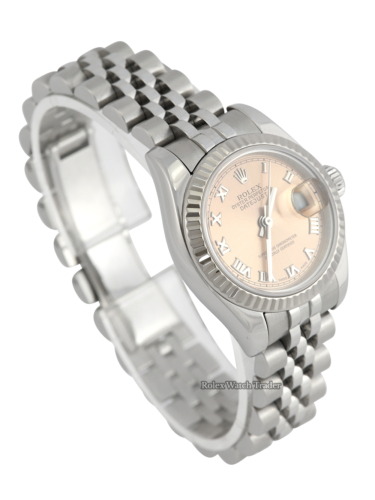 Rolex Lady-Datejust 179174 Pink Roman Numeral Dial For Sale Available Purchase Buy Online with Part Exchange or Direct Sale Manchester North West England UK Great Britain Buy Today Free Next Day Delivery Warranty Luxury Watch Watches