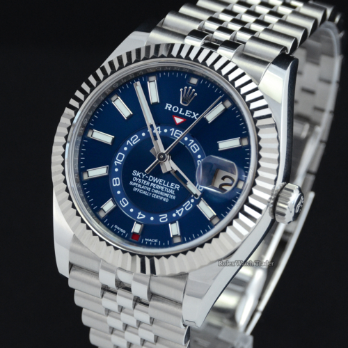 Rolex Sky-Dweller 326934 Blue Dial Jubilee 08/22 For Sale Available Purchase Buy Online with Part Exchange or Direct Sale Manchester North West England UK Great Britain Buy Today Free Next Day Delivery Warranty Luxury Watch Watches
