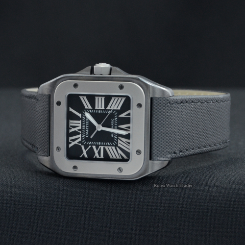 Cartier Santos 100 W2020010 Serviced by Cartier including new Strap For Sale Available Purchase Buy Online with Part Exchange or Direct Sale Manchester North West England UK Great Britain Buy Today Free Next Day Delivery Warranty Luxury Watch Watches
