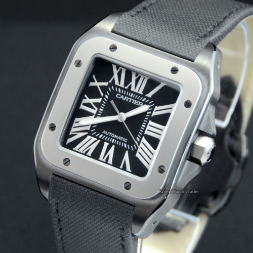 Cartier Santos 100 W2020010 Serviced by Cartier including new Strap For Sale Available Purchase Buy Online with Part Exchange or Direct Sale Manchester North West England UK Great Britain Buy Today Free Next Day Delivery Warranty Luxury Watch Watches
