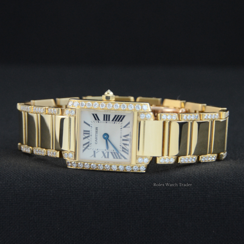 Cartier Tank Française 2385 Serviced by Cartier 08/23 Unworn Since Diamonds Set by Cartier For Sale Available Purchase Buy Online with Part Exchange or Direct Sale Manchester North West England UK Great Britain Buy Today Free Next Day Delivery Warranty Luxury Watch Watches