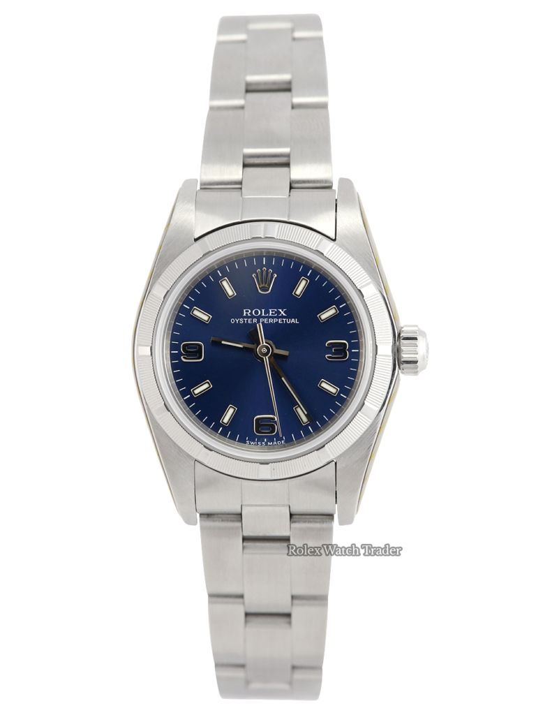 Rolex Oyster Perpetual Lady 76030 Serviced by Rolex 07/2023 Unworn Since with Service Stickers For Sale Available Purchase Buy Online with Part Exchange or Direct Sale Manchester North West England UK Great Britain Buy Today Free Next Day Delivery Warranty Luxury Watch Watches