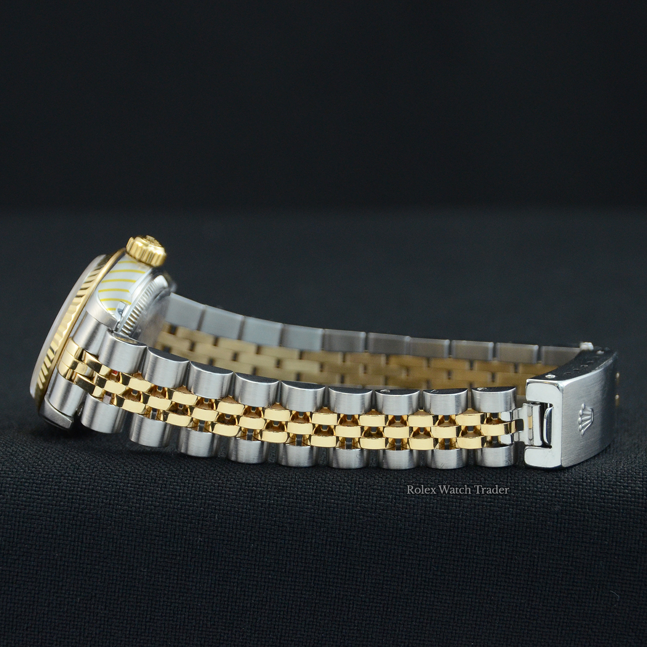 6 o'clock bracelet side Rolex Lady-Datejust 79173 26mm Metorite Diamond Dot Dial Serviced by Rolex Unworn Since For Sale Available Purchase Buy Online with Part Exchange or Direct Sale Manchester North West England UK Great Britain Buy Today Free Next Day Delivery Warranty Luxury Watch Watches