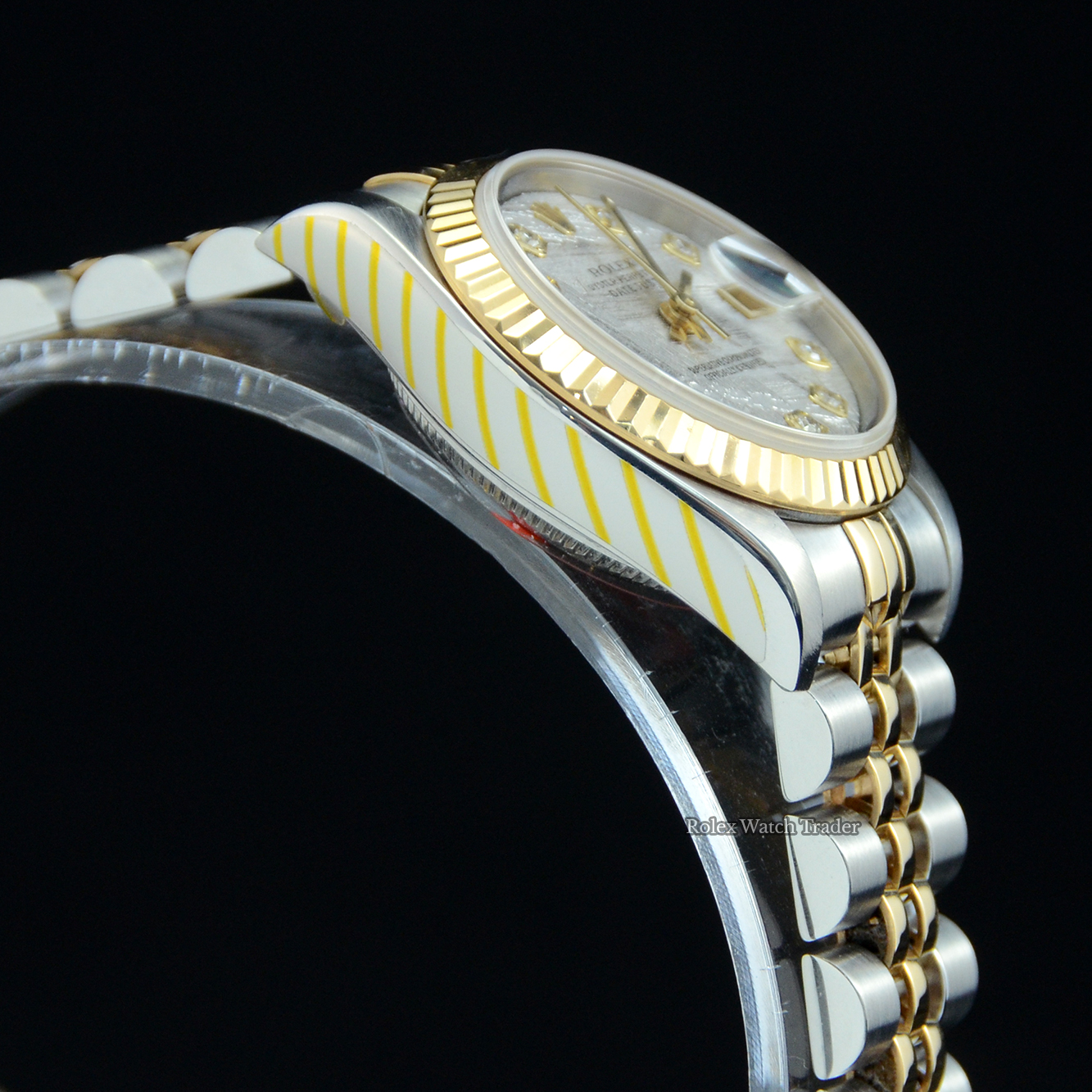 Non-winder case side detail Rolex Lady-Datejust 79173 26mm Metorite Diamond Dot Dial Serviced by Rolex Unworn Since For Sale Available Purchase Buy Online with Part Exchange or Direct Sale Manchester North West England UK Great Britain Buy Today Free Next Day Delivery Warranty Luxury Watch Watches