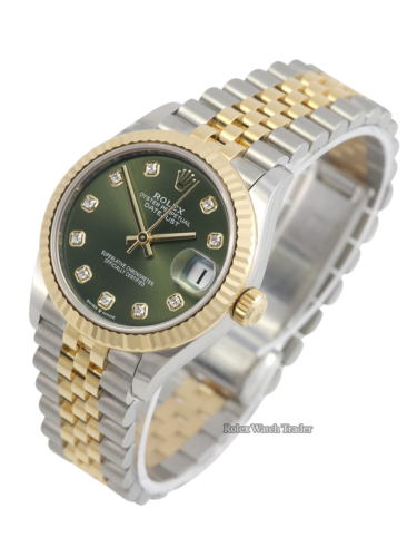 Rolex Datejust 31 278273 Complete Set Green Diamond Dot Dial For Sale Available Purchase Buy Online with Part Exchange or Direct Sale Manchester North West England UK Great Britain Buy Today Free Next Day Delivery Warranty Luxury Watch Watches