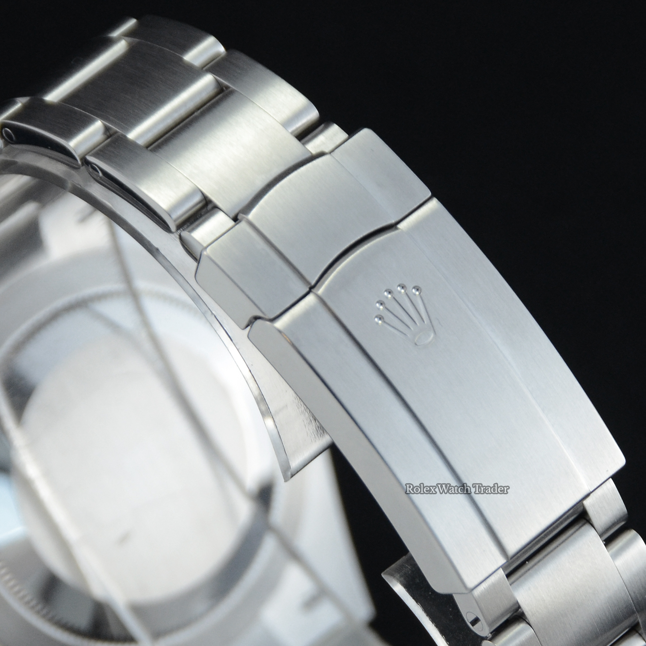 Clasp detail Rolex Oyster Perpetual 41 124300 Black Dial Unworn 2023 For Sale Available Purchase Buy Online with Part Exchange or Direct Sale Manchester North West England UK Great Britain Buy Today Free Next Day Delivery Warranty Luxury Watch Watches