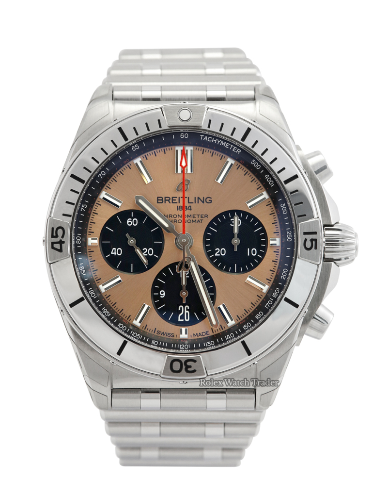 Breitling Chronomat 42 B01 Chronograph 42 AB0134101K1A1 Unworn 08/23 with additional strap For Sale Available Purchase Buy Online with Part Exchange or Direct Sale Manchester North West England UK Great Britain Buy Today Free Next Day Delivery Warranty Luxury Watch Watches