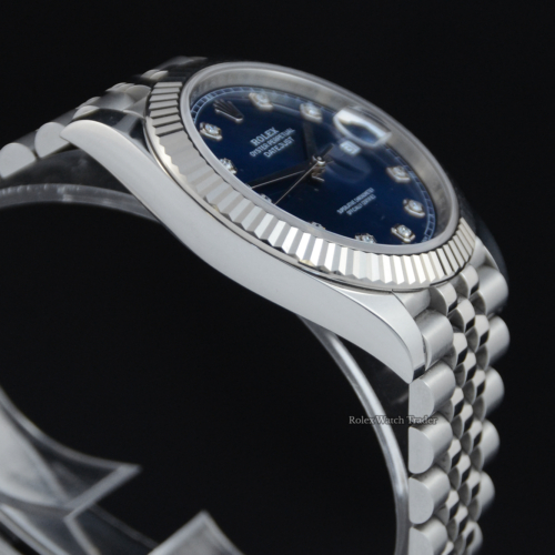 Rolex Datejust 41 126334 UK 11/22 Blue Diamond Dot Dial Complete Set For Sale Available Purchase Buy Online with Part Exchange or Direct Sale Manchester North West England UK Great Britain Buy Today Free Next Day Delivery Warranty Luxury Watch Watches