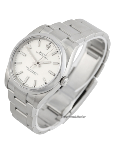 Rolex Oyster Perpetual 34 34mm 114200 White Dial 2020 Full Set For Sale Available Purchase Buy Online with Part Exchange or Direct Sale Manchester North West England UK Great Britain Buy Today Free Next Day Delivery Warranty Luxury Watch Watches