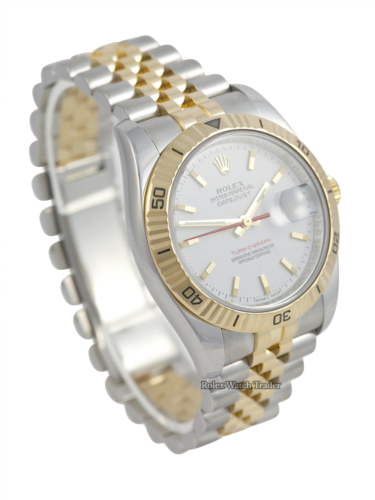 Rolex Datejust Turn-O-Graph 36mm 116263 Bi-Metal Jubilee White Dial Immediate Dispatch or Collection For Sale Available Purchase Buy Online with Part Exchange or Direct Sale Manchester North West England UK Great Britain Buy Today Free Next Day Delivery Warranty Luxury Watch Watches